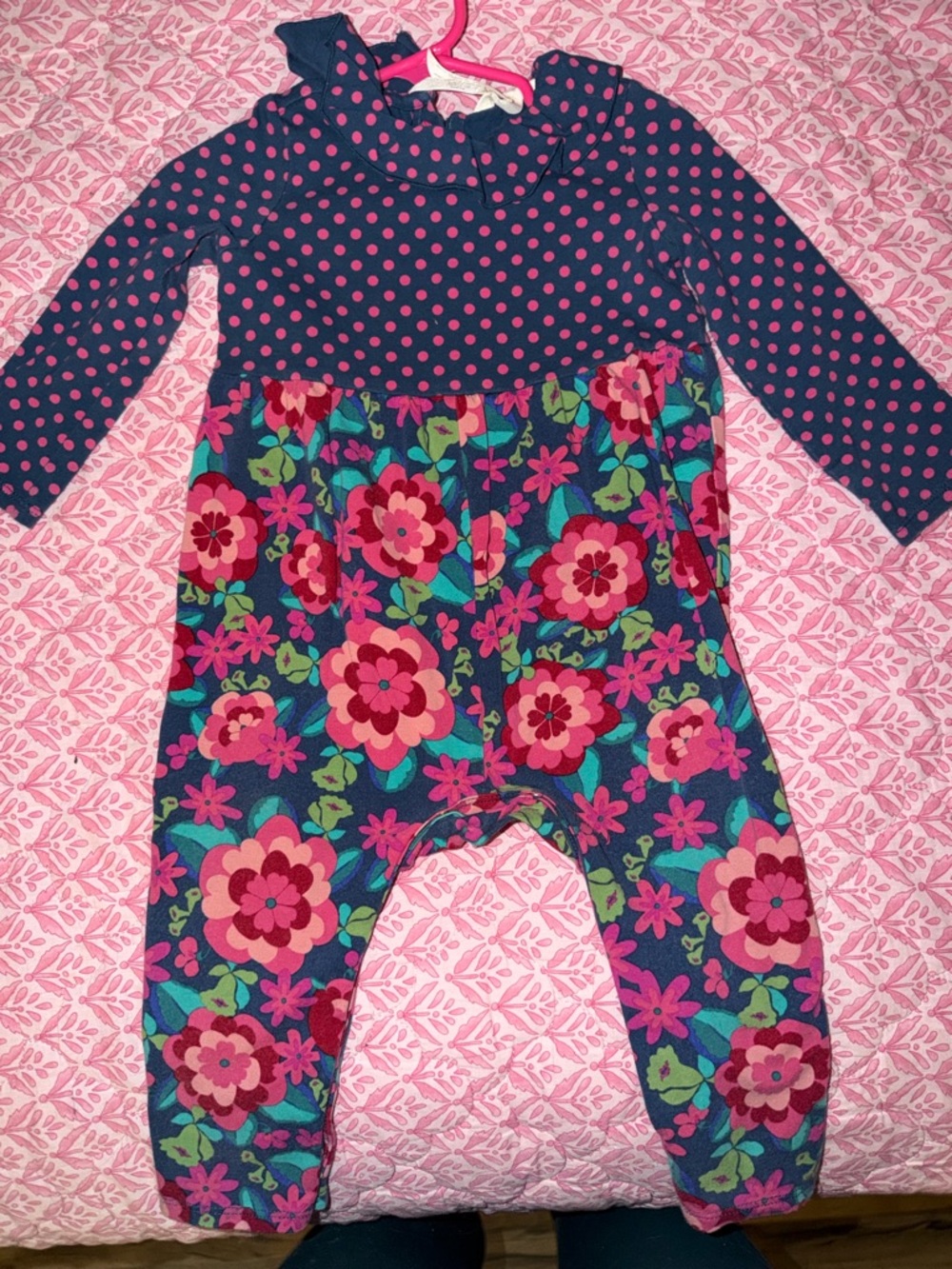 Matilda Jane Navy, Pink & Green Floral Polka One-Piece